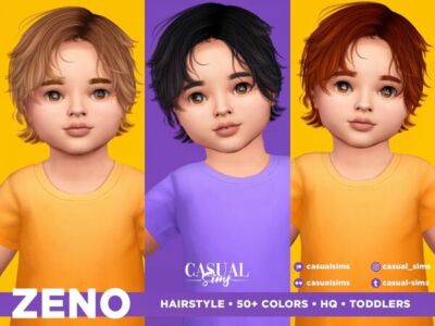 Stylish Zeno Hairstyle for Toddlers Sims 4 CC