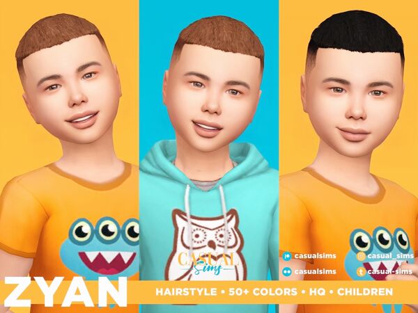 Stylish Zyan Hairstyle for Kids Sims 4 CC