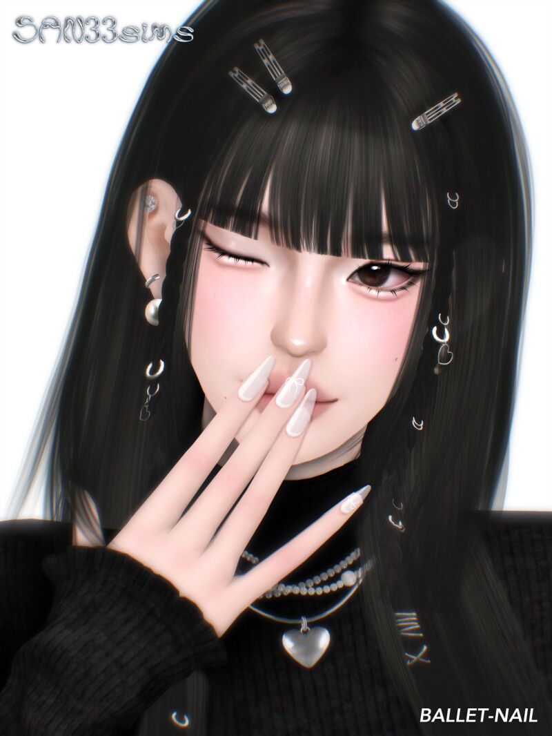 sims 4 cc 【333】ballet nail 2