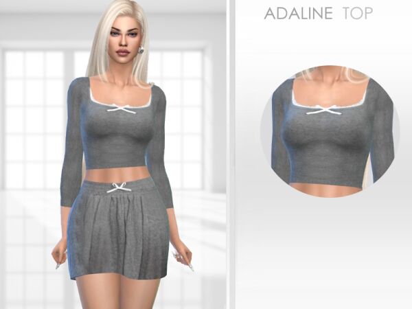 Adaline Top by Puresim Sims 4 CC