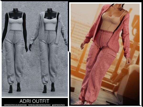 Stylish Adri Outfit for Women Sims 4 CC