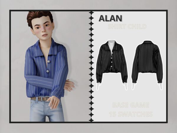 Alan – Shirt for Kids Sims 4 CC