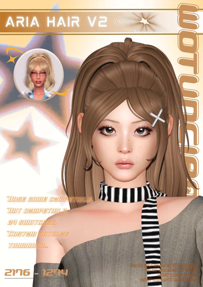 sims 4 cc aria hair by wotunciba 2