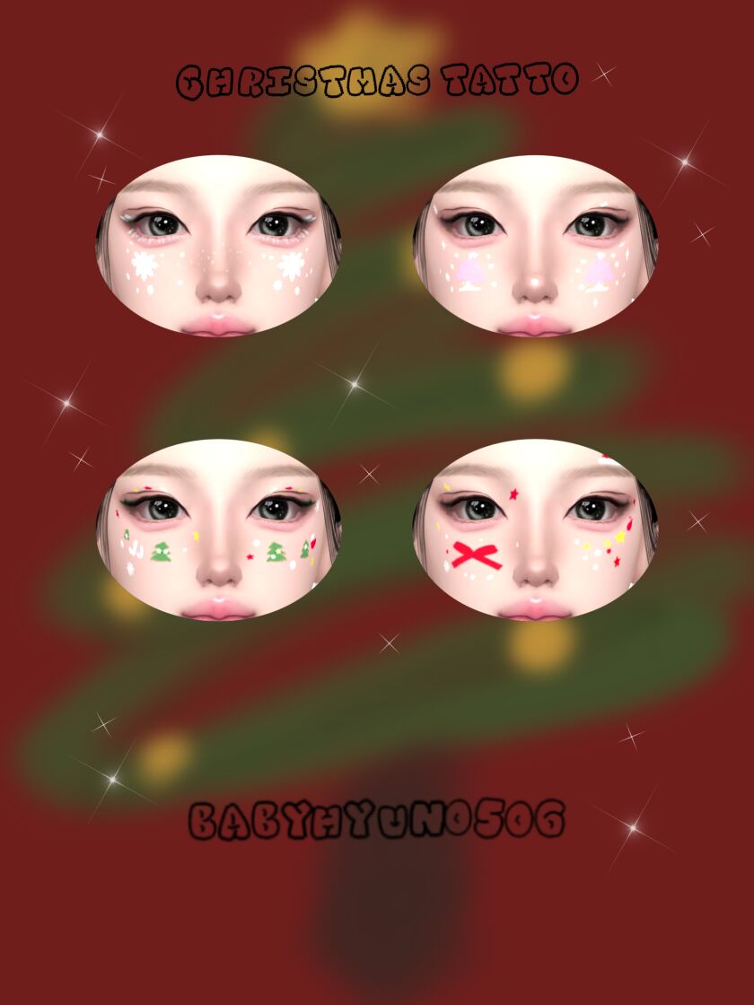 sims 4 cc babyhyun0506christmas tatto categorytattoo 4 2