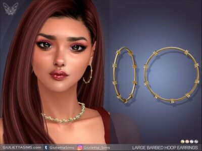 Barbed Wire Large Hoop Earrings Sims 4 CC