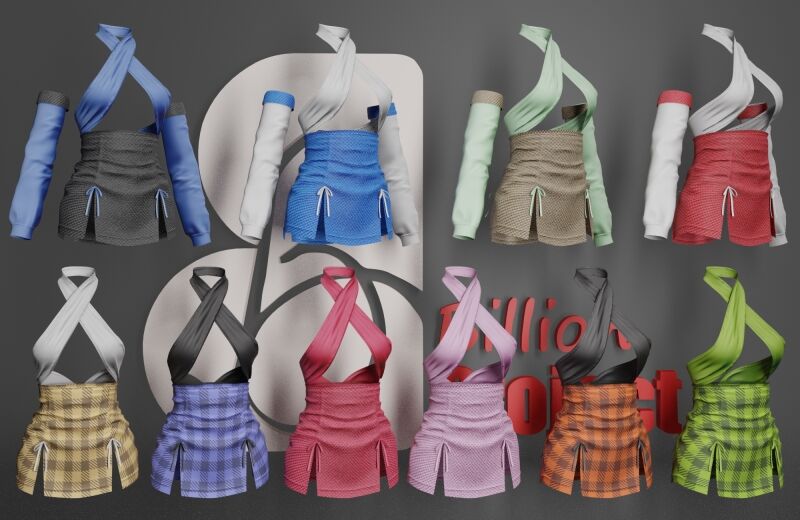 sims 4 cc billionproject chaterine mini dress 3