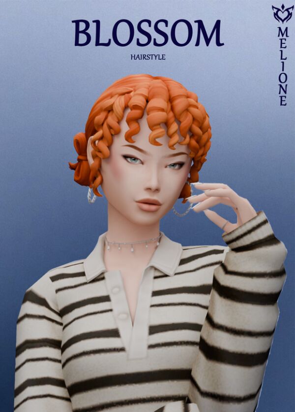 Blossom Hairstyle by Melione Sims 4 CC