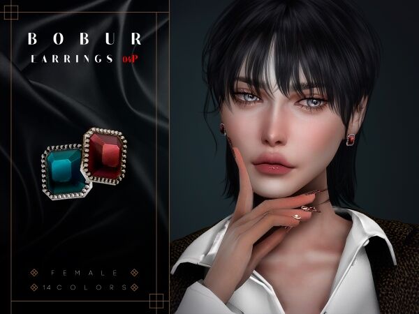 Beautiful Bobur Earrings 04P Sims 4 CC