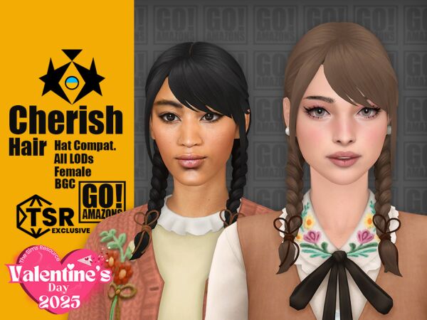 Cherish Hair by GoAmazons Sims 4 CC