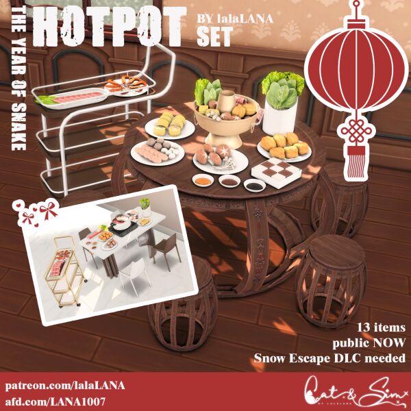 Celebrate Chinese New Year with a Hotpot Set! Sims 4 CC