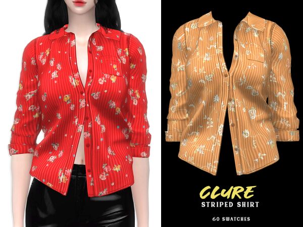 Clure Striped Shirt Sims 4 CC