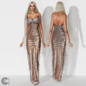 Crystal Chain Dress – Stylish and Versatile Sims 4 CC