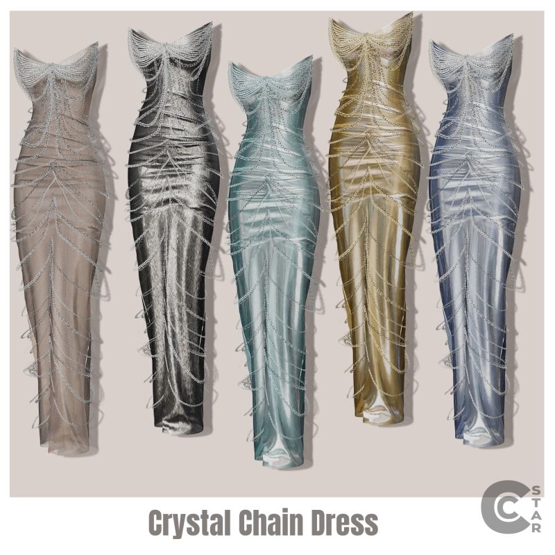 sims 4 cc crystal chain dress cool content star 2