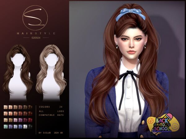 Curly Ponytail Hairstyle 020924 Sims 4 CC