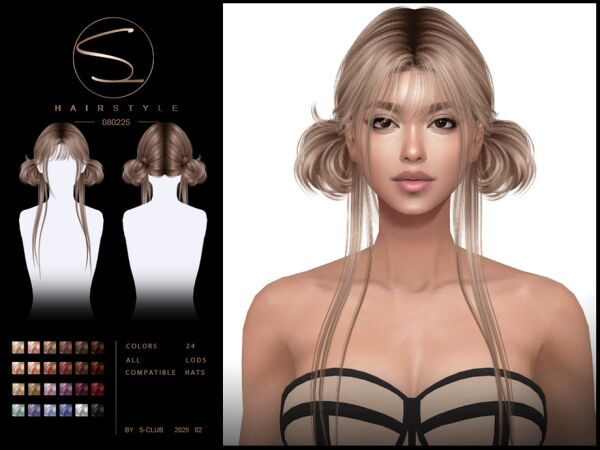 Cute Double Buns Hairstyle Sims 4 CC