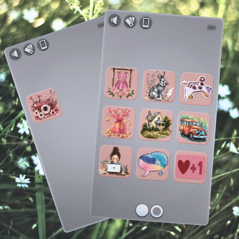 CuteCore Phone Icons Sims 4 CC