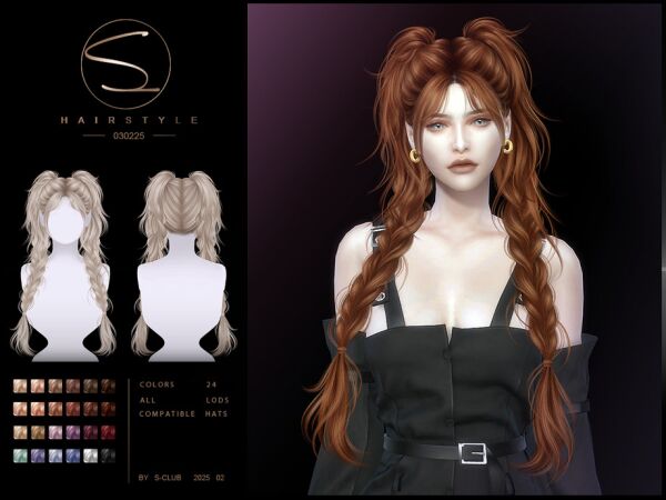 Stylish Double Braid Hair for Your Sims Sims 4 CC