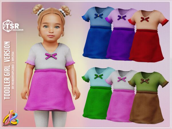 Toddler Dress 301 by RobertaPLobo Sims 4 CC