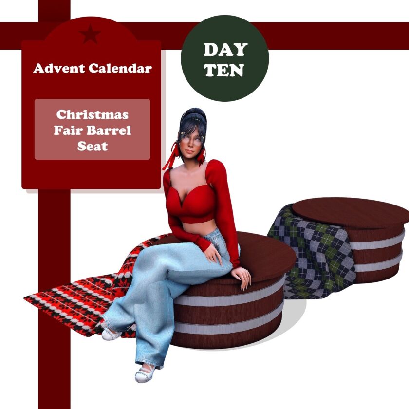 Christmas Fair Barrel Seat for Sims 4 Sims 4 CC