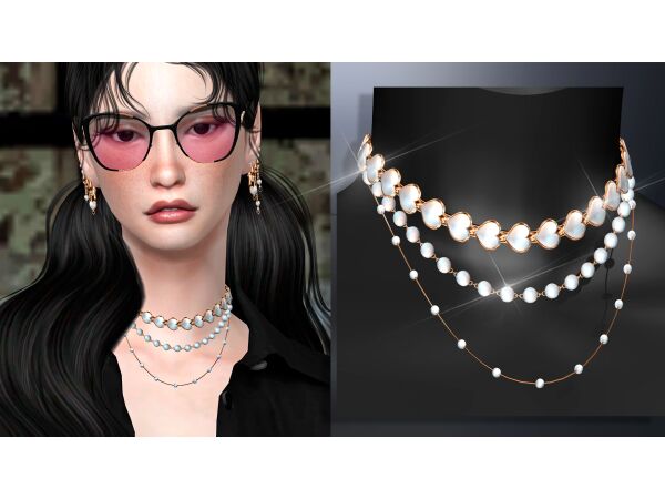 Elegant Heart Necklace V3 by Mydarling20 Sims 4 CC