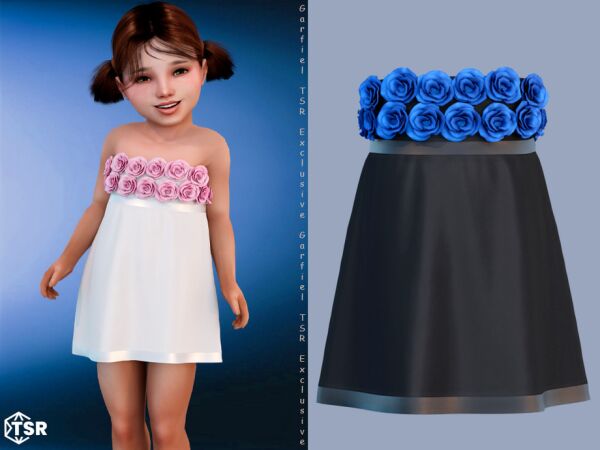 Emerence – Floral Strapless Dress Sims 4 CC