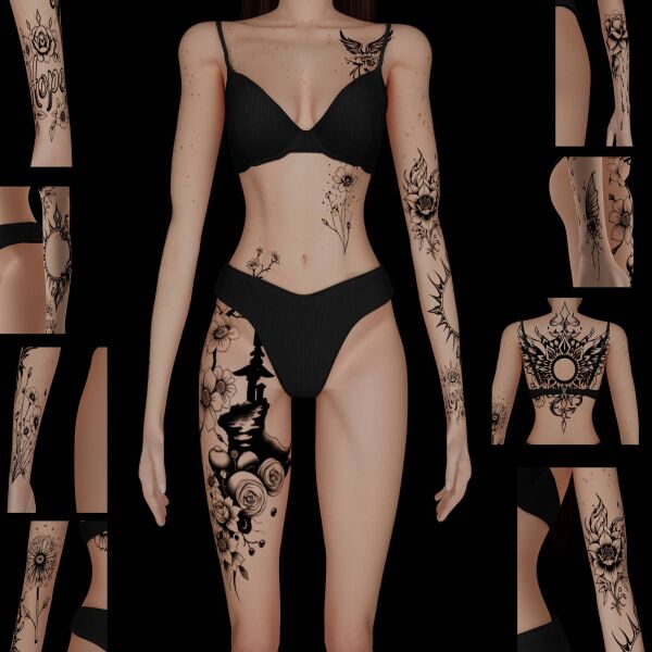 Stunning Female Tattoos Collection #23 Sims 4 CC