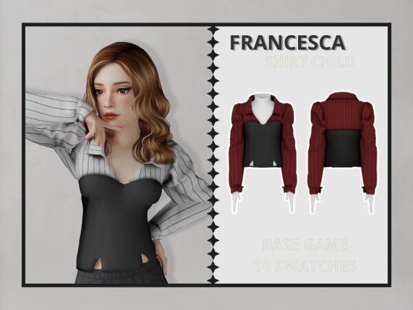 Francesca – Stylish Child Shirt Sims 4 CC