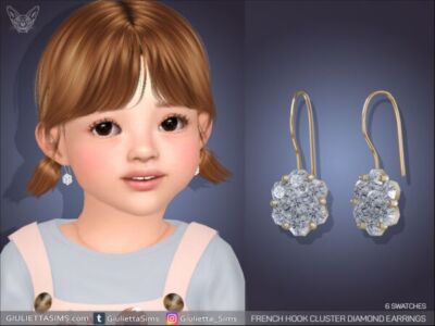 Sparkling Diamond Earrings for Toddlers Sims 4 CC