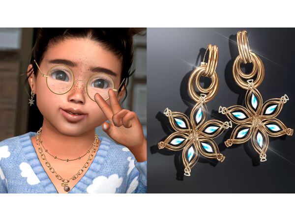 Stunning Gold Toddler Earrings by Mydarling20 Sims 4 CC