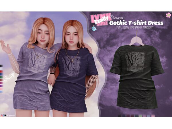 Gothic T-Shirt Dress ~ Child ✨ By Lynxsimzfamily Sims 4 CC