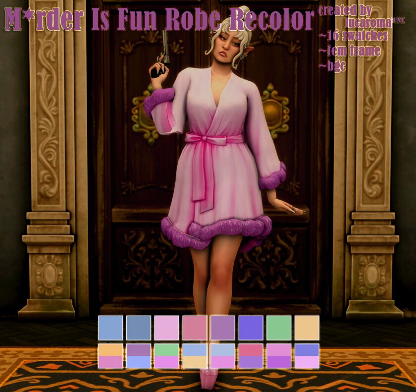 Brightly Colored Robe Inspired by Martha May Whovier Sims 4 CC