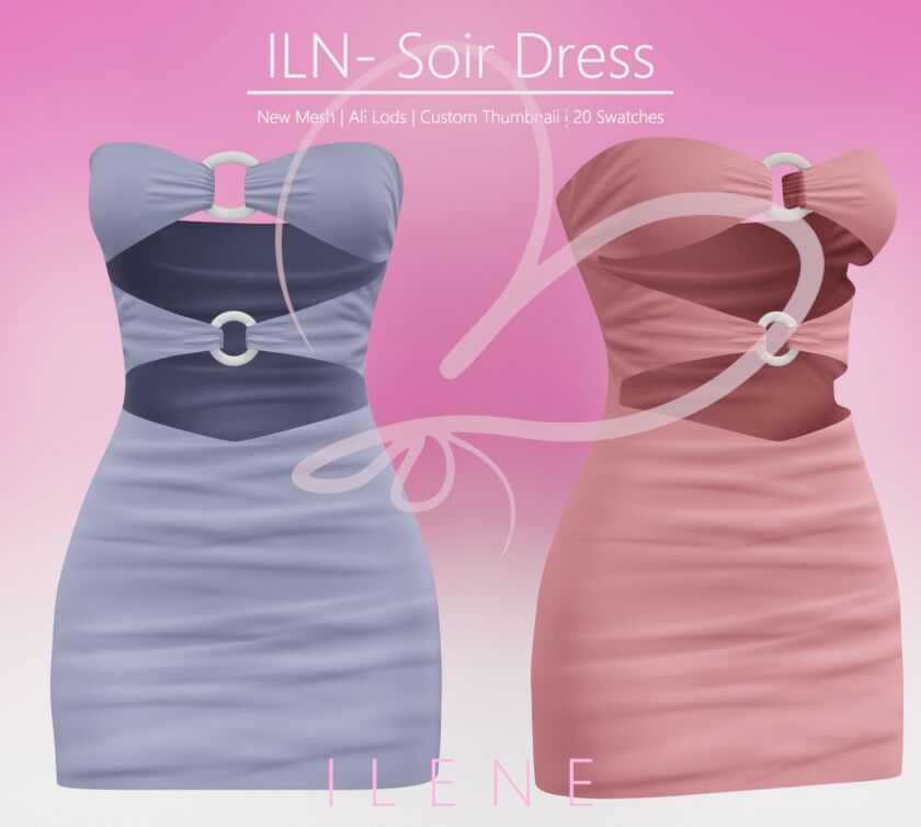 Stylish Soir Dress by Ilene_e Sims 4 CC