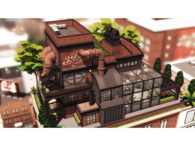 Stunning Industrial Loft/Penthouse by PlumbobKingdom Sims 4 CC