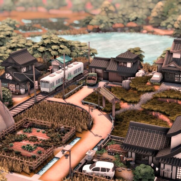 Japanese Countryside Village: A Scenic Retreat Sims 4 CC