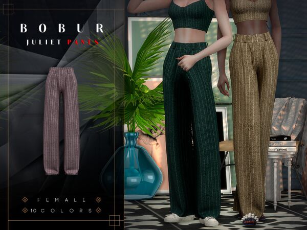 Stylish Juliet Pleated Pants for Females Sims 4 CC