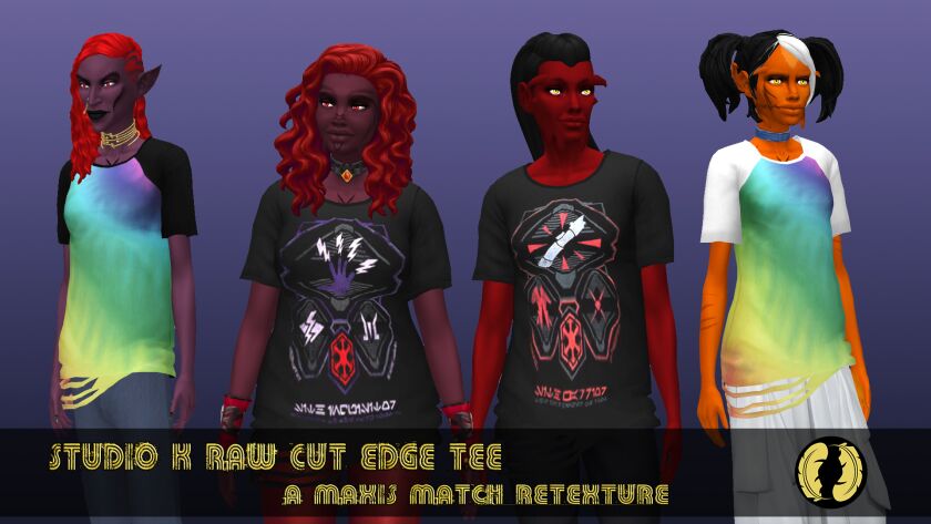 Giruto RAW CUT Edge TEE Recolors Sims 4 CC