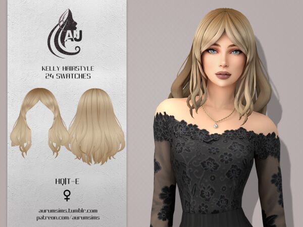 Kelly – Long Wavy Hairstyle Sims 4 CC