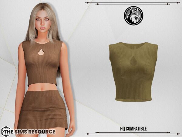 Stylish Layla Set Top for Sims Sims 4 CC