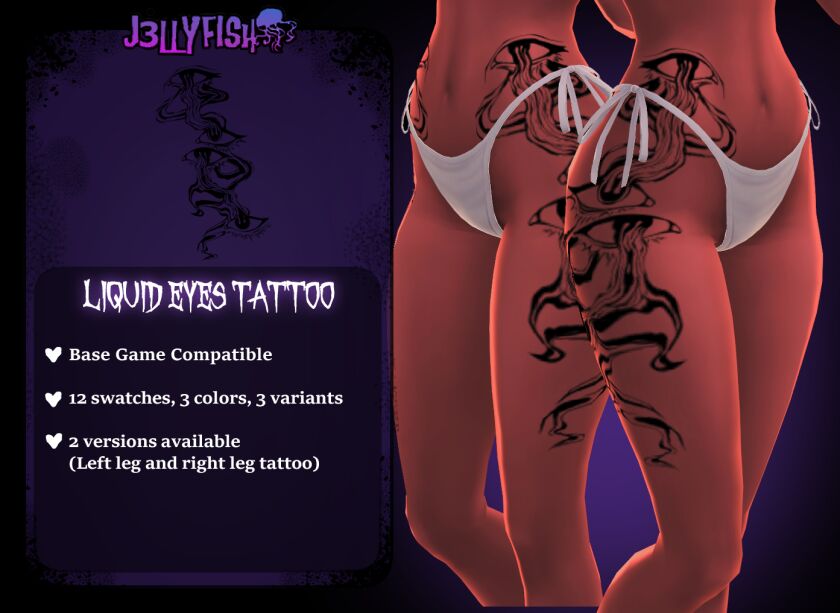 ☽ Liquid Eyes Tattoo ☾ Sims 4 CC