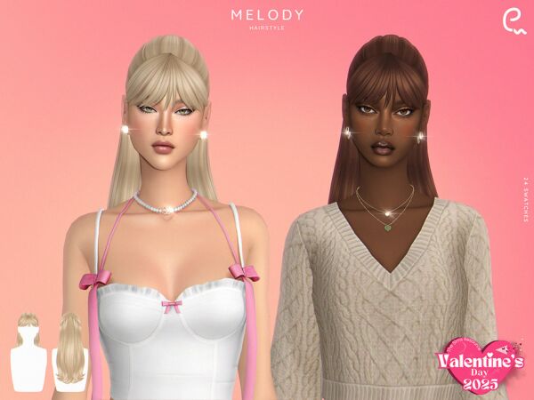 Melody Hairstyle by Enriques4 Sims 4 CC