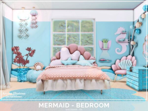 Charming Mermaid Bedroom Design Sims 4 CC