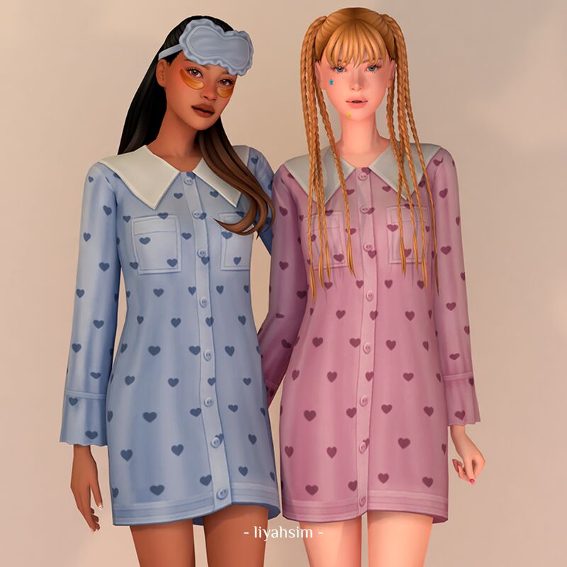 sims 4 cc miss valentine nightgown by liyahsim 2