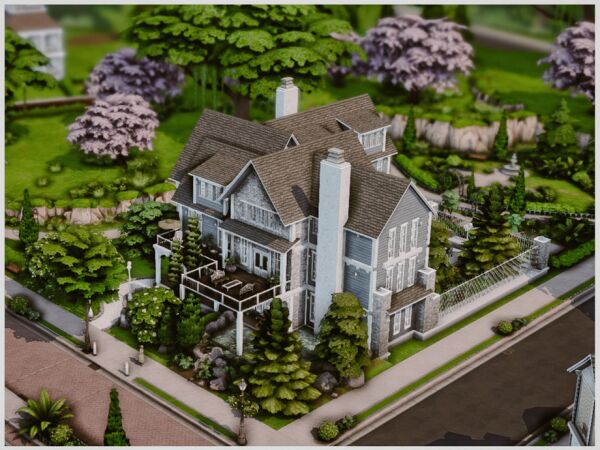 Stunning MM Family Blue House Sims 4 CC