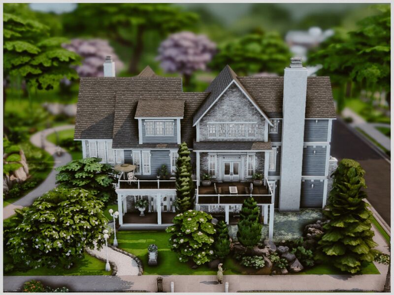 sims 4 cc mm family blue house by merin martini 2