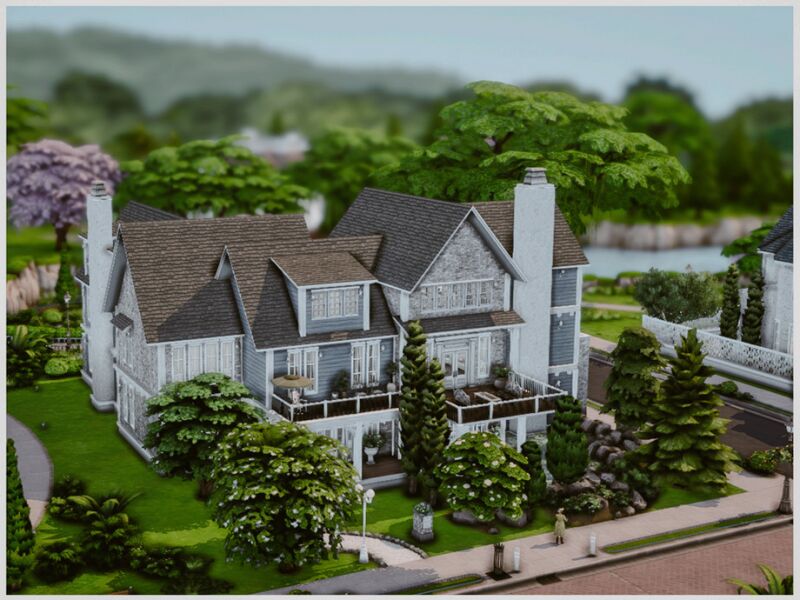 sims 4 cc mm family blue house by merin martini 3