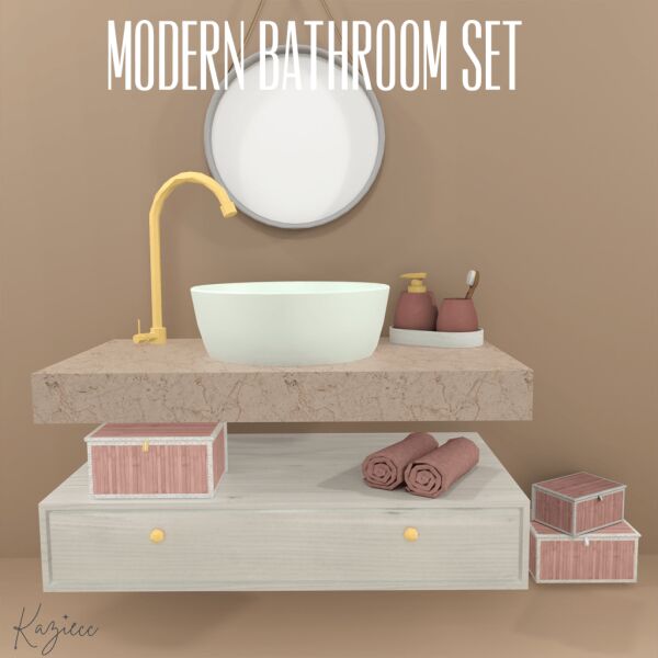 Stylish Modern Bathroom Set Sims 4 CC