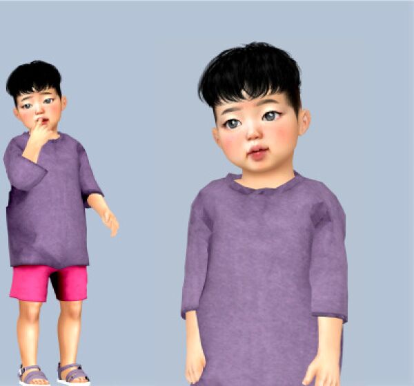 Moood Hair N109 Conversion For Child,Toddler And Infant By Yourjinworld Sims 4 CC