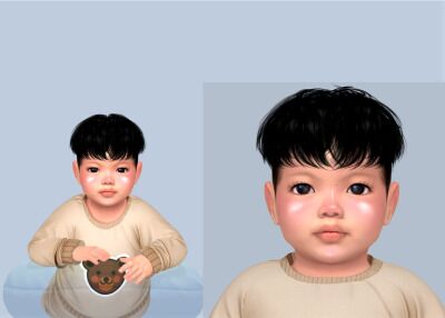 sims 4 cc moood hair n109 conversion for childtoddler and infant by yourjinworld 2