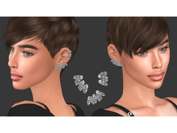 Stunning Crystal Accented Ear Cuff Sims 4 CC