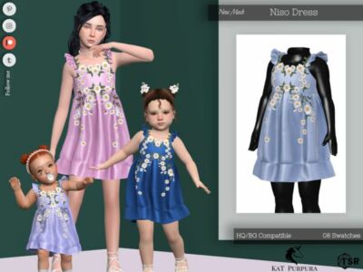 Adorable Niso Dress for Toddlers Sims 4 CC